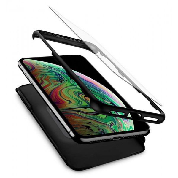 POWERTECH Θήκη Body 360° Tempered Glass, Huawei Y5 2019/Honor 8S, μαύρη POWERTECH Θήκη Body 360° Tempered Glass, Huawei Y5 2019/Honor 8S, μαύρη