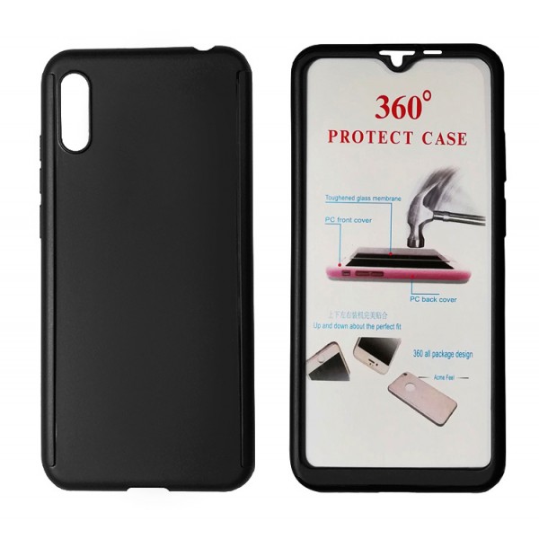 POWERTECH Θήκη Body 360° Tempered Glass, Huawei Y5 2019/Honor 8S, μαύρη POWERTECH Θήκη Body 360° Tempered Glass, Huawei Y5 2019/Honor 8S, μαύρη
