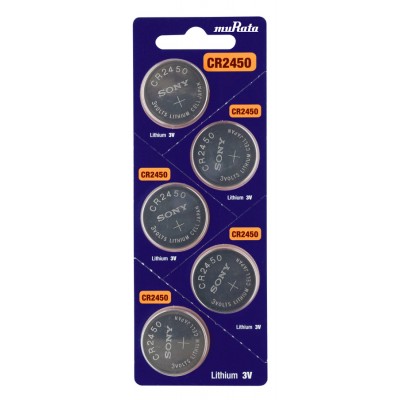 MURATA Μπαταρία λιθίου CR2450, 3V, 5τμχ MURATA Μπαταρία λιθίου CR2450, 3V, 5τμχ