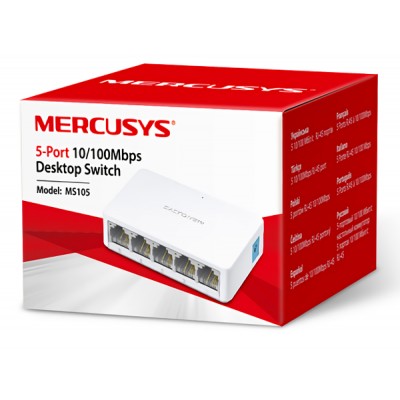 MERCUSYS Desktop Switch MS105, 5x 10/100 Mbps, Ver. 2 MERCUSYS Desktop Switch MS105, 5x 10/100 Mbps, Ver. 2