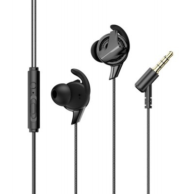USAMS earphones με μικρόφωνο EP-36, 10mm, 3.5mm, 1.2m, μαύρα USAMS earphones με μικρόφωνο EP-36, 10mm, 3.5mm, 1.2m, μαύρα