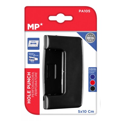 MP διακορευτής PA105-BK, 5 x 10cm, 2 τρύπες, μαύρος MP διακορευτής PA105-BK, 5 x 10cm, 2 τρύπες, μαύρος