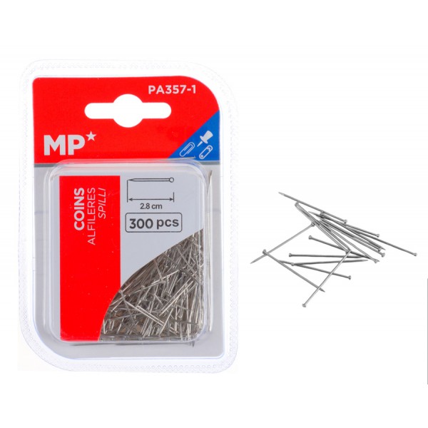 MP μεταλλικές καρφίτσες PA357-1, 2.8cm, 300τμχ MP μεταλλικές καρφίτσες PA357-1, 2.8cm, 300τμχ