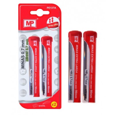MP ανταλλακτικές μύτες για μηχανικό μολύβι PE137A, ΗΒ, 0.7mm, 2x 12τμχ MP ανταλλακτικές μύτες για μηχανικό μολύβι PE137A, ΗΒ, 0.7mm, 2x 12τμχ