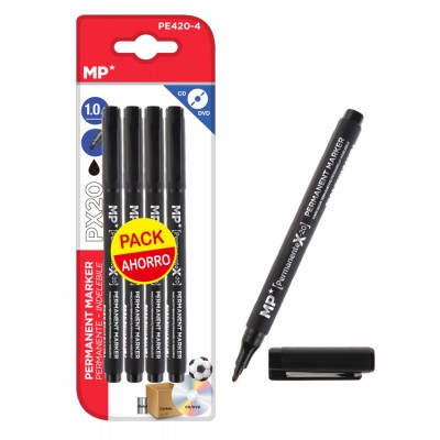 MP ανεξίτηλος μαρκαδόρος PE420-4 για CD-DVD, 1mm, μαύρος, 4τμχ MP ανεξίτηλος μαρκαδόρος PE420-4 για CD-DVD, 1mm, μαύρος, 4τμχ