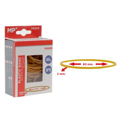 MP λαστιχάκια συσκευασίας PG009 σε κουτί, No8, 2x80mm, 60g MP λαστιχάκια συσκευασίας PG009 σε κουτί, No8, 2x80mm, 60g