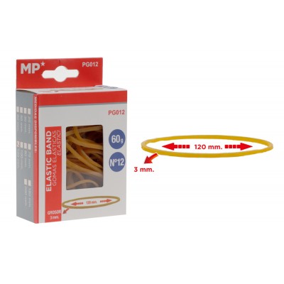 MP λαστιχάκια συσκευασίας PG012 σε κουτί, No12, 3x120mm, 60g MP λαστιχάκια συσκευασίας PG012 σε κουτί, No12, 3x120mm, 60g