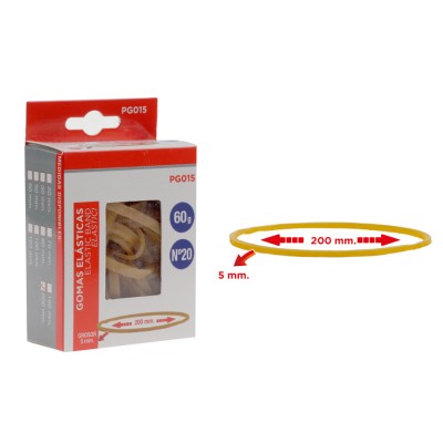 MP λαστιχάκια συσκευασίας PG015 σε κουτί, No20, 5x200mm, 60g MP λαστιχάκια συσκευασίας PG015 σε κουτί, No20, 5x200mm, 60g
