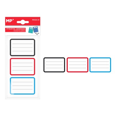 MP αυτοκόλλητες ετικέτες τερταδίων PN125-01, 65x45mm, 3 χρώματα, 24τμχ MP αυτοκόλλητες ετικέτες τερταδίων PN125-01, 65x45mm, 3 χρώματα, 24τμχ