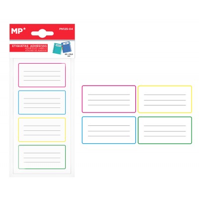 MP αυτοκόλλητες ετικέτες τερταδίων PN125-04, 65x32.6mm, 4 χρώματα, 24τμχ MP αυτοκόλλητες ετικέτες τερταδίων PN125-04, 65x32.6mm, 4 χρώματα, 24τμχ