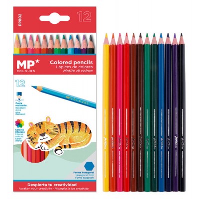 MP χρωματιστές ξυλομπογιές PP802, 12τμχ MP χρωματιστές ξυλομπογιές PP802, 12τμχ