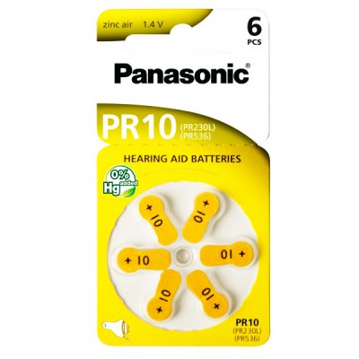 PANASONIC μπαταρίες ακουστικών βαρηκοΐας PR10, mercury free, 1.4V, 6τμχ PANASONIC μπαταρίες ακουστικών βαρηκοΐας PR10, mercury free, 1.4V, 6τμχ