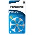 PANASONIC μπαταρίες ακουστικών βαρηκοΐας PR675, mercury free, 1.4V, 6τμχ