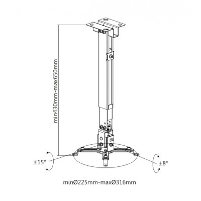 BRATECK universal βάση PRB-2G για projectors οροφής και τοίχου BRATECK universal βάση PRB-2G για projectors οροφής και τοίχου
