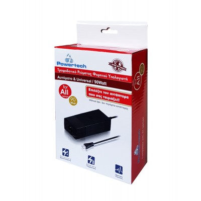 POWERTECH αυτόματο τροφοδοτικό laptop PT-31, 90watt, χωρίς βύσματα POWERTECH αυτόματο τροφοδοτικό laptop PT-31, 90watt, χωρίς βύσματα