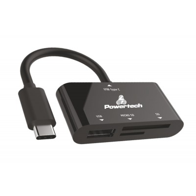 PT Card Reader USB Type-C, SD, Micro SD, USB, Black PT Card Reader USB Type-C, SD, Micro SD, USB, Black