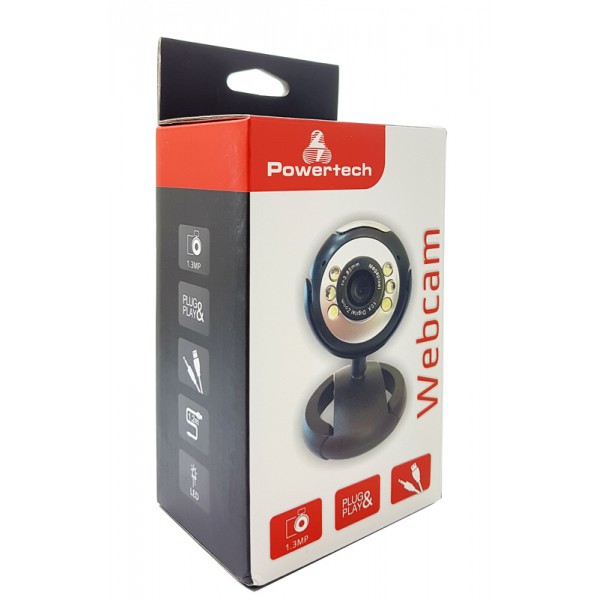 POWERTECH Web Camera 1.3MP, Plug και Play, Black