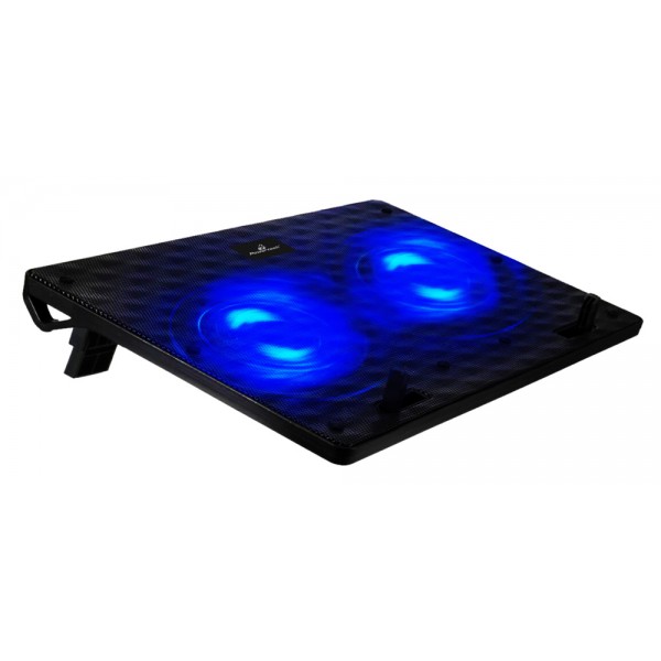 POWERTECH Βάση και ψύξη laptop PT-739 έως 17", 2x 120mm fan, LED, μαύρο