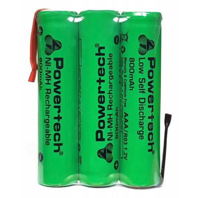 POWERTECH επαναφορτιζόμενη μπαταρία PT-790 800mAh, AAΑ (HR03), 3τμχ POWERTECH επαναφορτιζόμενη μπαταρία PT-790 800mAh, AAΑ (HR03), 3τμχ
