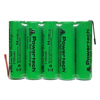 POWERTECH επαναφορτιζόμενη μπαταρία PT-795 2100mAh, AΑ (HR6), 5τμχ POWERTECH επαναφορτιζόμενη μπαταρία PT-795 2100mAh, AΑ (HR6), 5τμχ