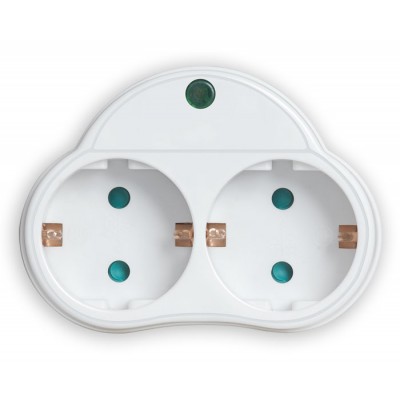 POWERTECH αντάπτορας ρεύματος PT-818, 2x schuko, 250V 16A, λευκός POWERTECH αντάπτορας ρεύματος PT-818, 2x schuko, 250V 16A, λευκός