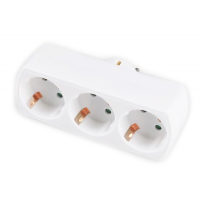 POWERTECH αντάπτορας ρεύματος PT-822, 3x schuko, 250V 16A, λευκός POWERTECH αντάπτορας ρεύματος PT-822, 3x schuko, 250V 16A, λευκός
