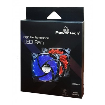 POWERTECH LED ανεμιστήρας PT-907, 120mm, 3pin/molex και 4 βίδες, μπλε POWERTECH LED ανεμιστήρας PT-907, 120mm, 3pin/molex και 4 βίδες, μπλε