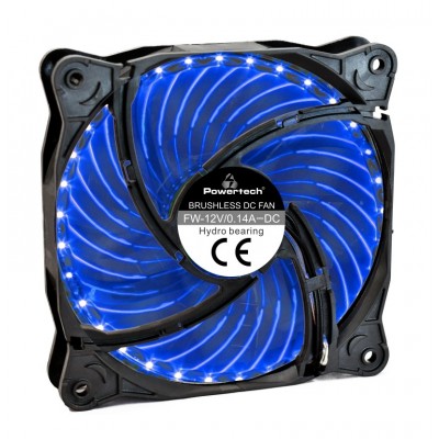 POWERTECH LED ανεμιστήρας PT-907, 120mm, 3pin/molex και 4 βίδες, μπλε POWERTECH LED ανεμιστήρας PT-907, 120mm, 3pin/molex και 4 βίδες, μπλε
