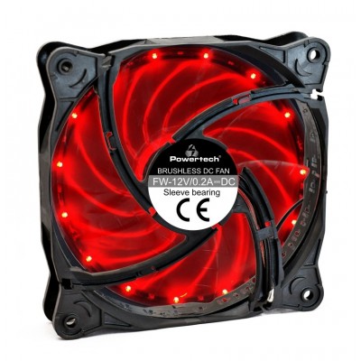 POWERTECH LED ανεμιστήρας PT-908, 120mm, 3pin/molex και 4 βίδες, κόκκινο POWERTECH LED ανεμιστήρας PT-908, 120mm, 3pin/molex και 4 βίδες, κόκκινο