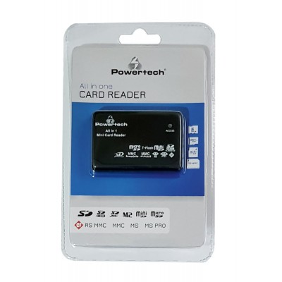 POWERTECH Card Reader All in one, USB, 480Μbps, LED, μαύρο POWERTECH Card Reader All in one, USB, 480Μbps, LED, μαύρο
