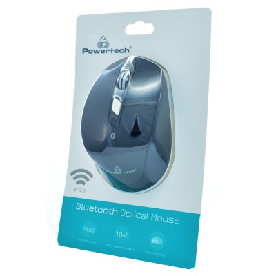POWERTECH οπτικό ασύρματο ποντίκι, Bluetooth 3.0, 1600dpi, μαύρο