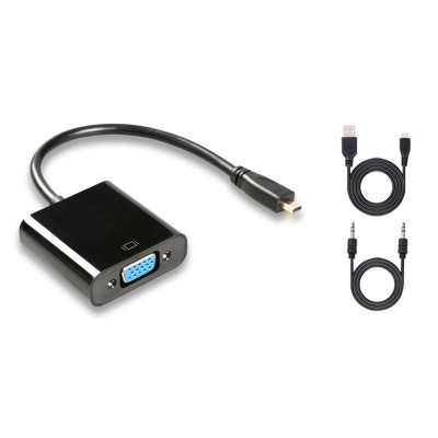 POWERTECH converter micro HDMI (M) σε VGA (F) PTH-027 με Audio, μαύρο POWERTECH converter micro HDMI (M) σε VGA (F) PTH-027 με Audio, μαύρο