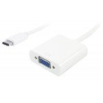 POWERTECH converter USB Type-C σε VGA PTH-034, Full HD, λευκό