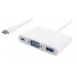 POWERTECH converter Type-C σε VGA + Type-C + USB 3.0 PTH-035, λευκό
