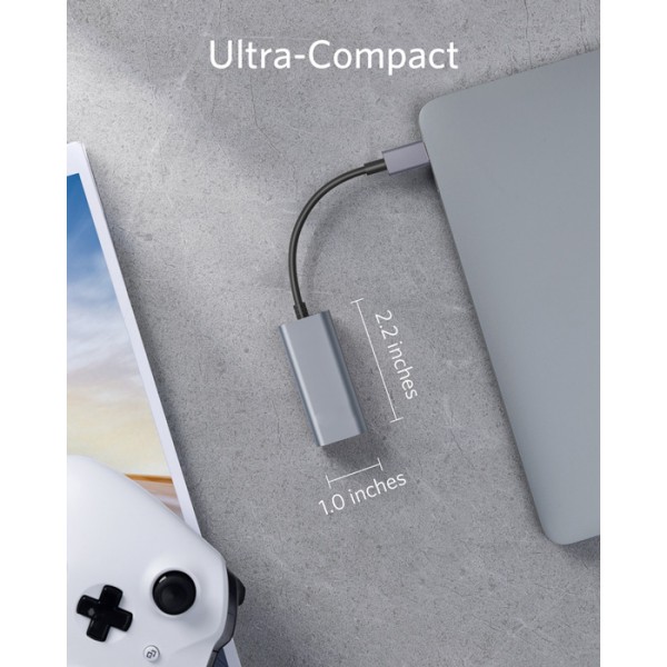 POWERTECH converter USB Type-C σε ethernet RJ45 PTH-044, 1000M, ασημί