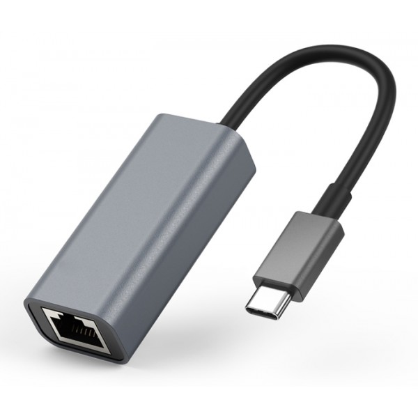 POWERTECH converter USB Type-C σε ethernet RJ45 PTH-044, 1000M, ασημί