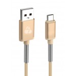 POWERTECH Καλώδιο USB σε Micro USB flex alu PTR-0016, copper, 1m, χρυσό