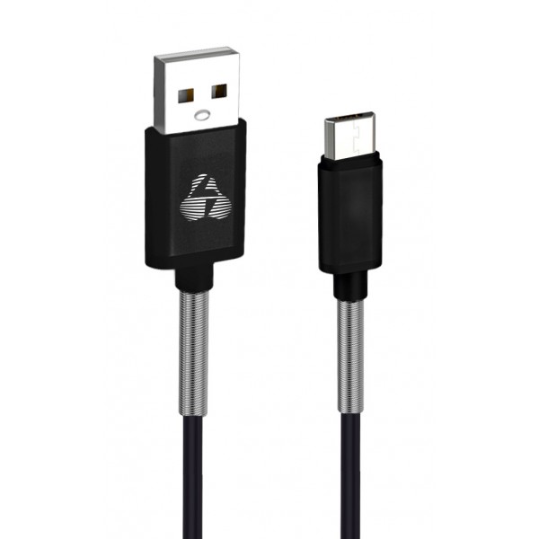 POWERTECH Καλώδιο USB σε Micro USB flex alu PTR-0017, copper, 1m, μαύρο