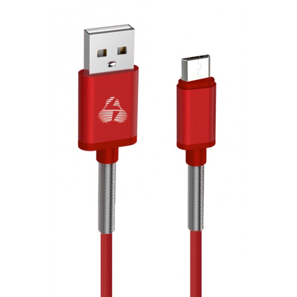 POWERTECH Καλώδιο USB σε Micro USB flex alu PTR-0018 copper, 1m, κόκκινο