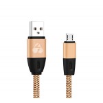 POWERTECH Καλώδιο USB σε Micro USB eco flat PTR-0033 copper, 1m, χρυσό