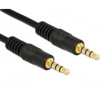 POWERTECH καλώδιο Jack 3.5mm M-M, 4 pin, OD: 4.0mm, copper, 1m, μαύρο