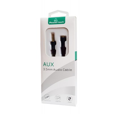 POWERTECH καλώδιο Jack 3.5mm M-F, 4 pin, OD: 4.0mm, copper, 1.5m, μαύρο POWERTECH καλώδιο Jack 3.5mm M-F, 4 pin, OD: 4.0mm, copper, 1.5m, μαύρο