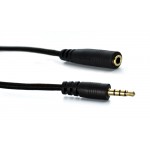 POWERTECH καλώδιο Jack 3.5mm M-F, 4 pin, OD: 4.0mm, copper, 1.5m, μαύρο