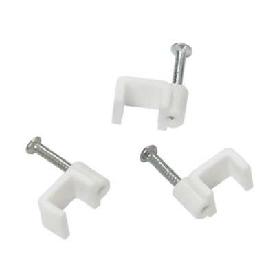 POWERTECH Ρόκα στήριξης καλωδίων, Flat, 5mm/15mm, White, 100τμχ POWERTECH Ρόκα στήριξης καλωδίων, Flat, 5mm/15mm, White, 100τμχ