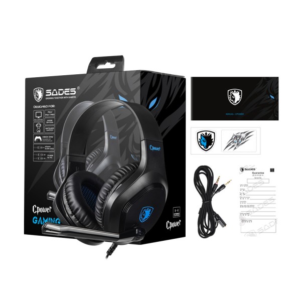 SADES Gaming Headset Cpower SA-716-BL, multiplatform, 3.5mm