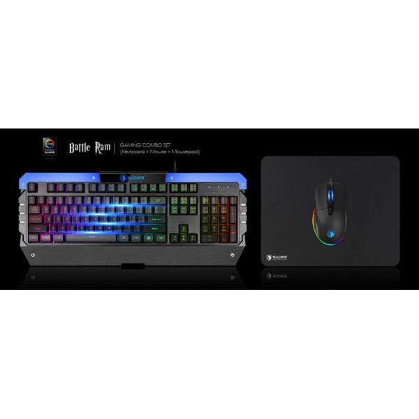 SADES Gaming set πληκτρολόγιο, ποντίκι & mouse pad Battle Ram, ενσύρματα