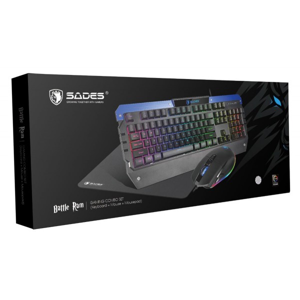 SADES Gaming set πληκτρολόγιο, ποντίκι & mouse pad Battle Ram, ενσύρματα