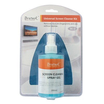 BRATECK Universal Kit Καθαρισμού Οθόνης, 200ml BRATECK Universal Kit Καθαρισμού Οθόνης, 200ml