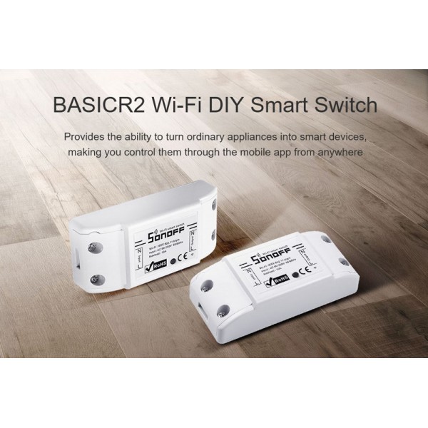 SONOFF Smart Διακόπτης BASICR2, Wifi, 10A, λευκός