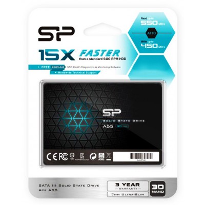 SILICON POWER SSD A55 1TBB, 2.5", SATA III, 560-530MB/s 7mm, TLC SILICON POWER SSD A55 1TBB, 2.5", SATA III, 560-530MB/s 7mm, TLC